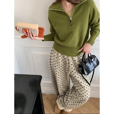 3th Morning 随性主义 简约半拉链翻领套头毛衣针织衫ZY3798