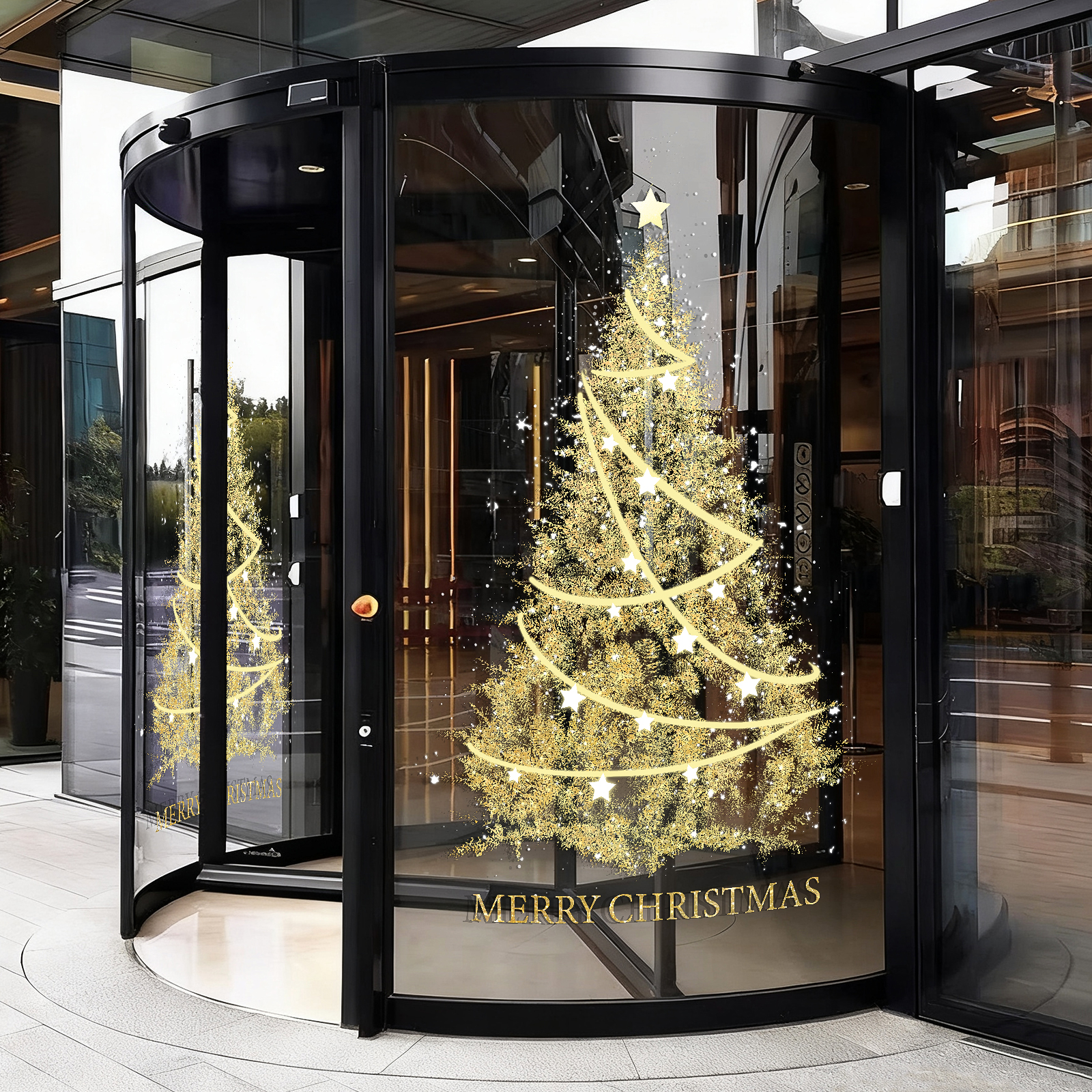 圣诞节静电玻璃贴纸橱窗窗花装饰