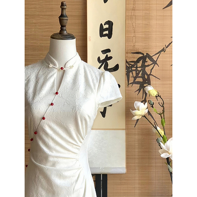 【云中月】新中式白色改良旗袍