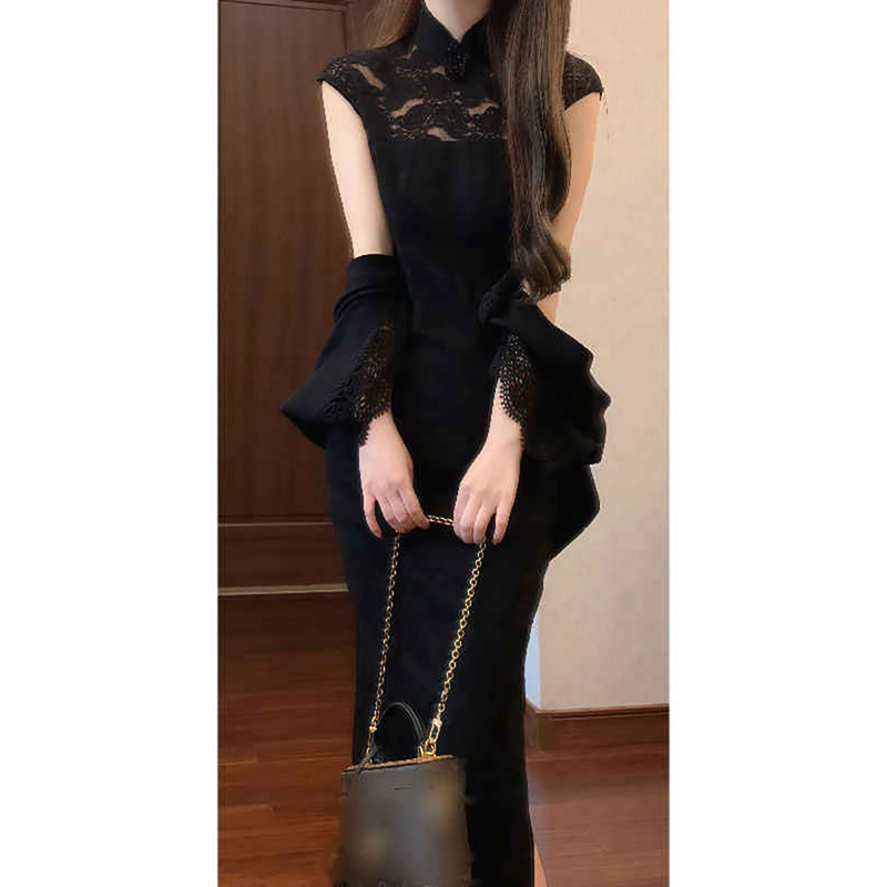 新中式国风改良旗袍裙御姐风