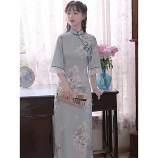 汉服女民国风旗袍改良汉元素日常复古倒大袖古风连衣裙2023夏季