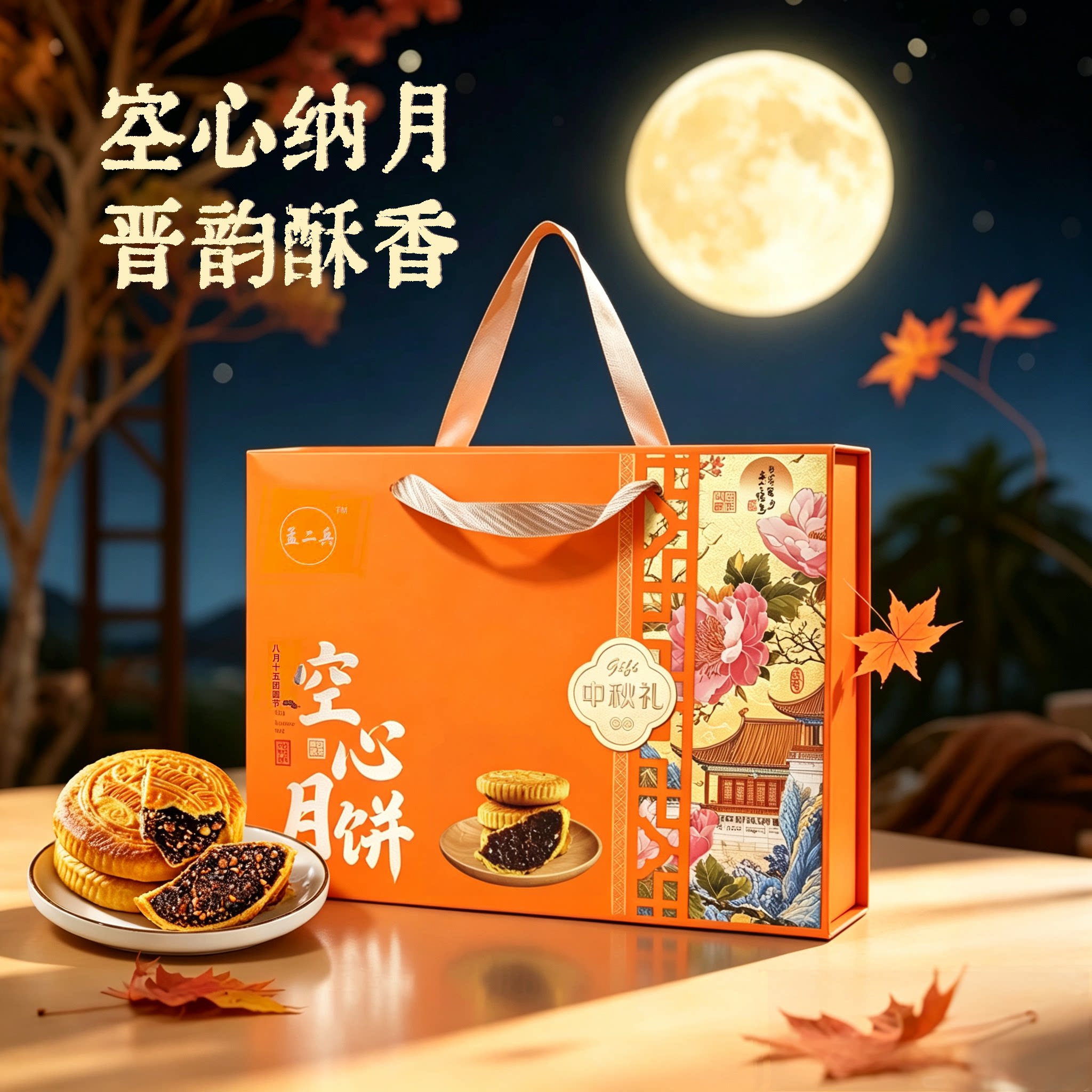 山西特色手工空壳月饼传统手工制作现做现发礼盒12个装龙味祥