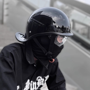 翘盔安全帽 通用复古瓢盔机车个性 夏季 半盔电动摩托车头盔男女四季