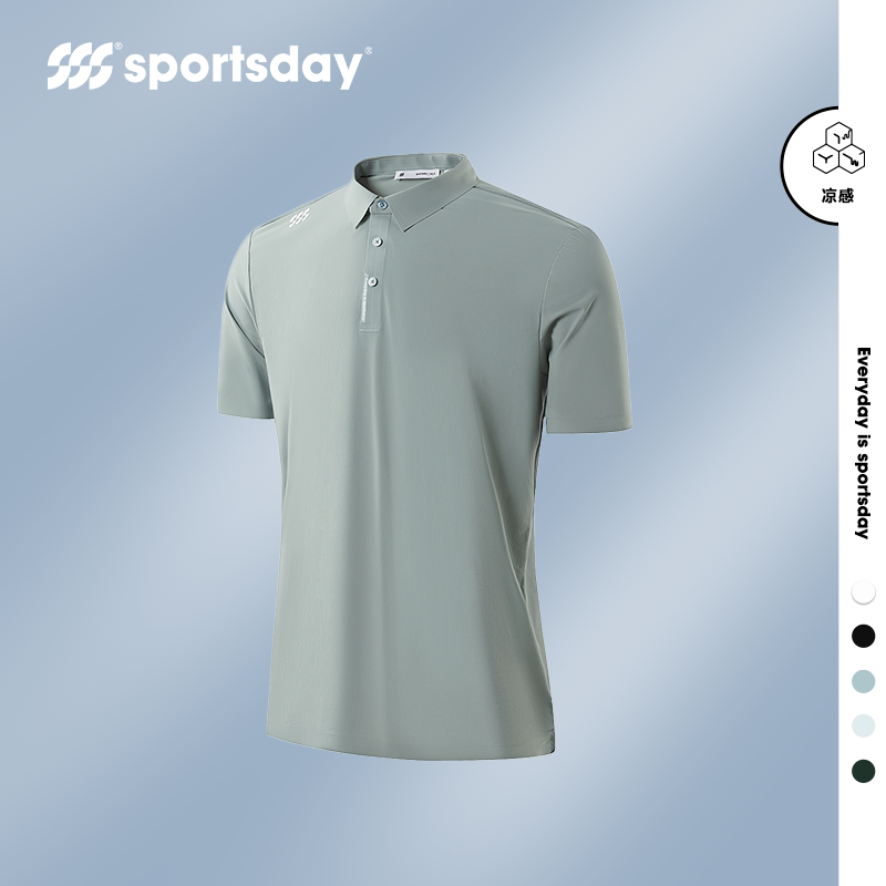【亲肤舒适】sportsday凉感短袖polo衫23春夏新运动弹力上衣男
