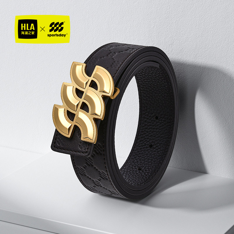 【头层牛皮】sportsday平滑扣腰带男真皮新款皮带百搭板扣裤