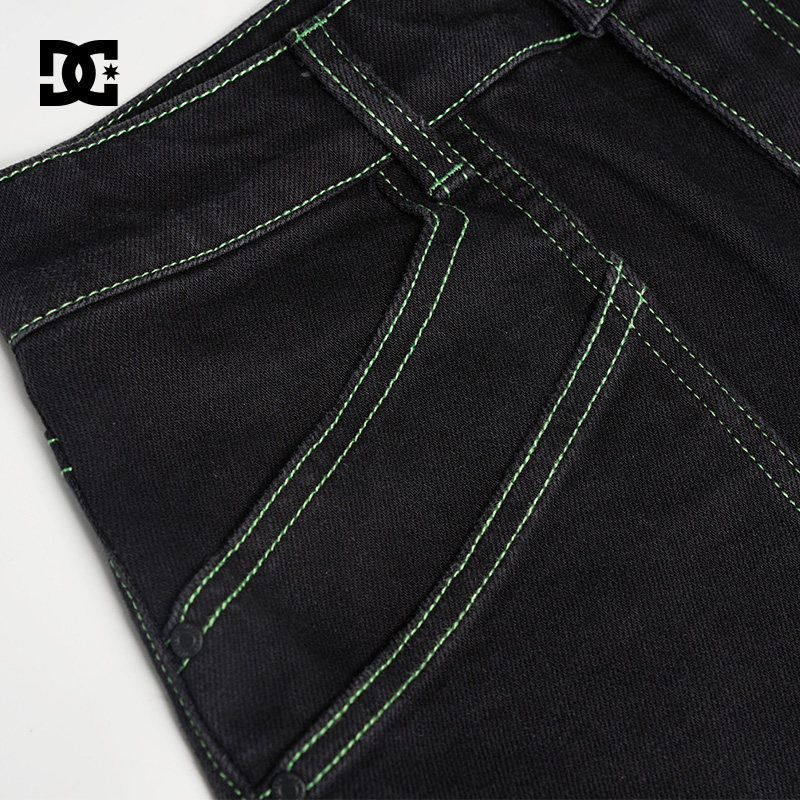 DCSHOES 정통 봄 트렌디 레트로 여성 대비 색 바느질 디자인 청바지 바지