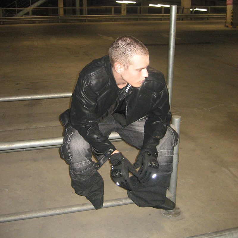 PRDX美式复古机车黑色皮衣