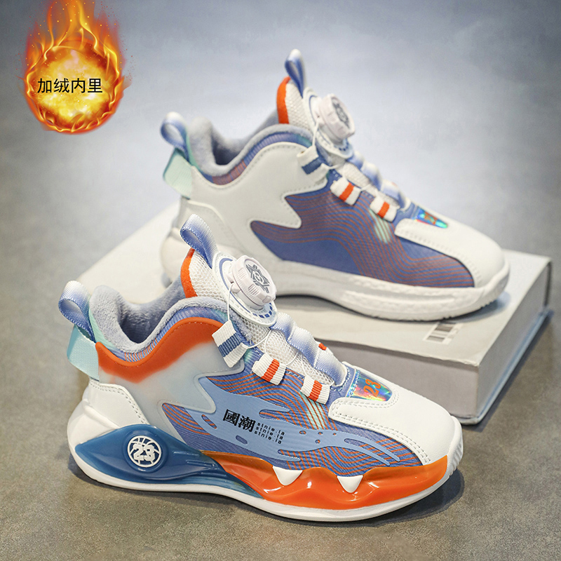 剑桥男童鞋子加绒二棉运动鞋2025秋冬新款薄绒保暖冬款儿童跑步鞋