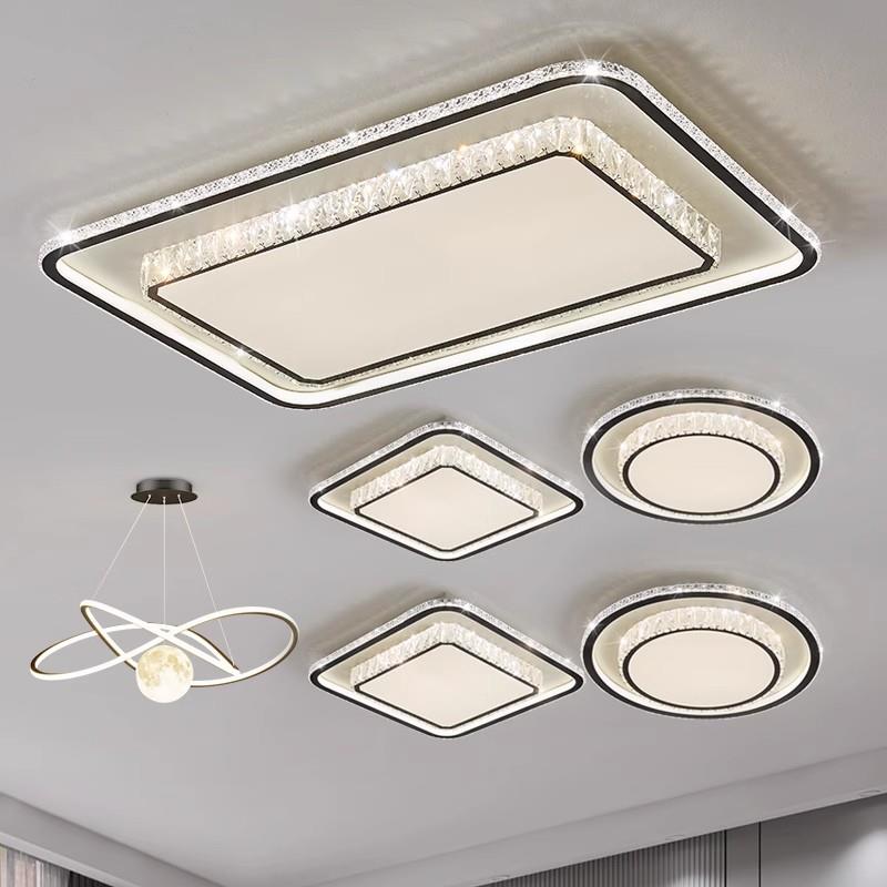 led水晶吸顶灯大气客厅主灯现代简约卧室餐厅灯轻奢灯具套装组合
