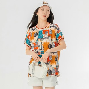 200斤胖妹妹洋氣休閑上衣胖mm寬松顯瘦短袖 加肥加大碼 女裝 夏裝 T恤