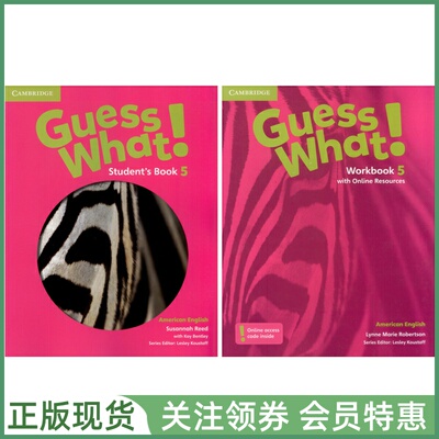 剑桥少儿英语教材 Guess What American 5 Student's Book and Workbook with Online 五级学生用书练习册带在线 美音版guesswhat
