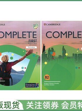 剑桥FCE综合教程成人版 Complete First Stuent's Book and Workbook 学生用书练习册 带小程序资源 三版 证书考试教材标准版