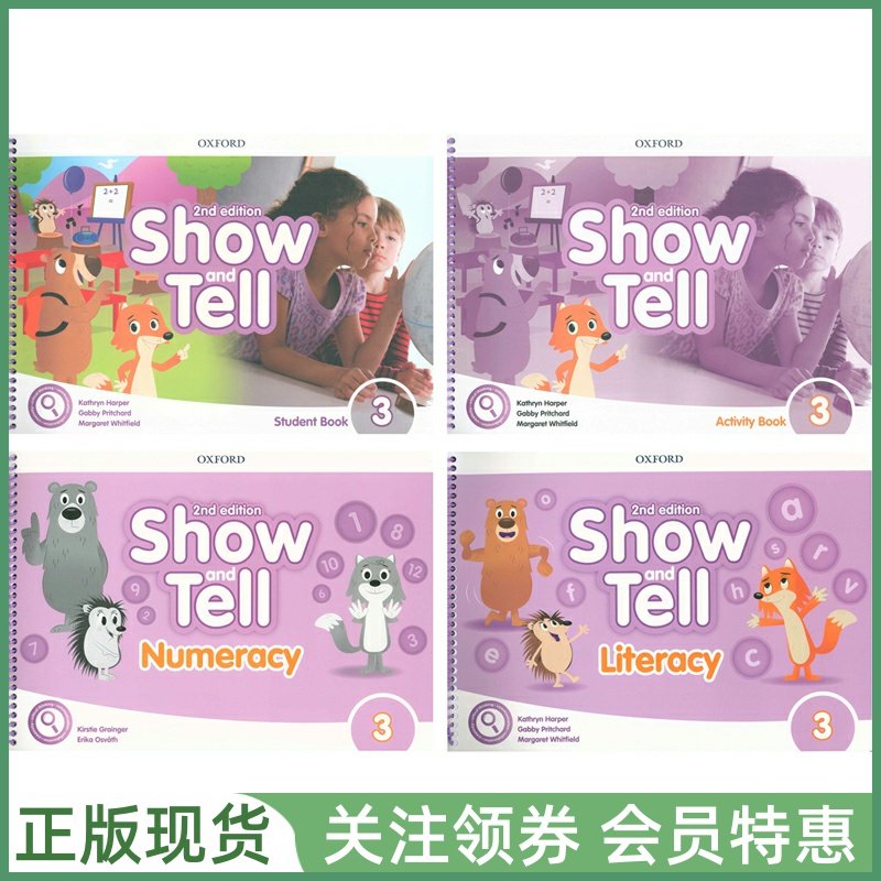 牛津幼儿英语教材 Show and Tell 2nd Edition 3 Student Activity Numeracy Literacy Book 三级学生用书练习册数字书读写书 二版