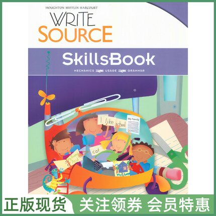 美国英文写作教材 Write Source SkillsBook Grade 1 一年级练习册 赠音频答案 少儿英语训练课程