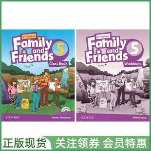 牛津少儿英语友邻教材 Family and Friends 2nd Edition 5 Class Book and Workbook 五级学生用书练习册 不带在线 英音二版
