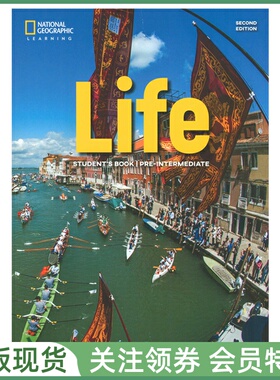 国家地理成人英语教材 Life Second British Pre-Intemediate Student's Book with App Online 三级学生用书带在线 英音二版NGL