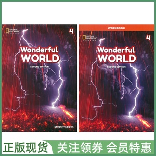 NGL少儿英语教材 Wonderful World Second Edition 4 Student's Book and Workbook 四级学生用书练习册套装 国家地理缤纷世界二版