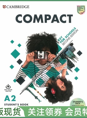 剑桥KET考试备考教材 Compact Key for Schools Student's Book with Online Workbook 学生用书 带在线练习册 青少版