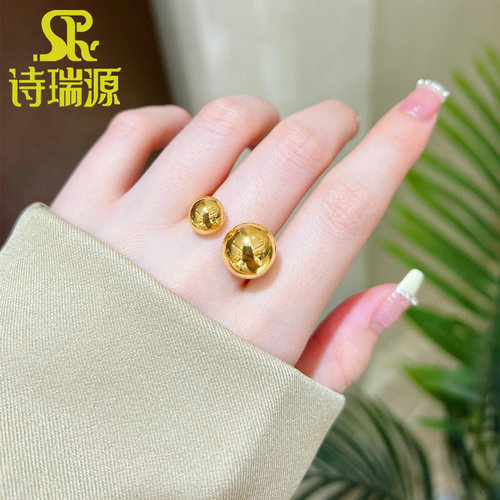 诗瑞源女款足金戒指指环