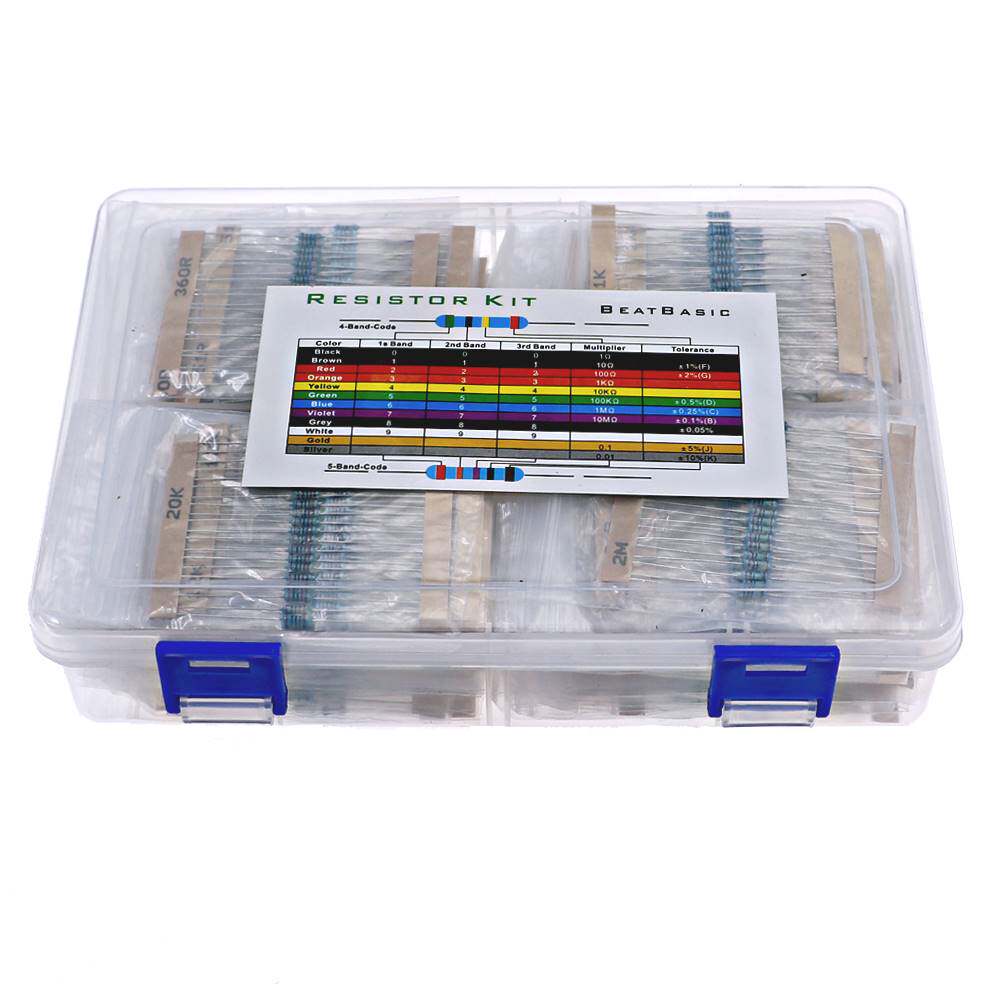 盒装2600件130种 1/4W金属膜电阻包 直插色环电阻器 全系列元件包
