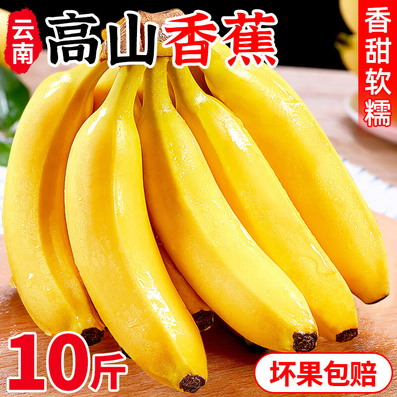 高山大香蕉新鲜香蕉香甜当季整箱包邮现摘蕉绿皮云南自然熟大香蕉