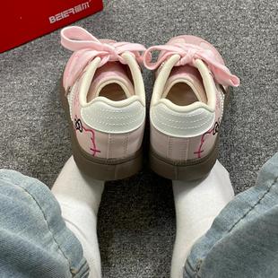 Trends！猫咪大头面包鞋舒适德训鞋女2025春季运动休闲鞋子