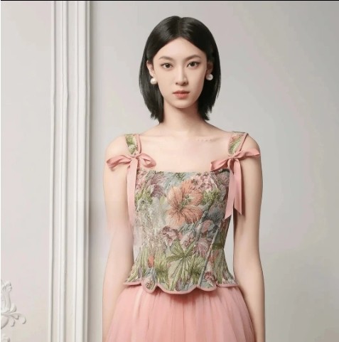 莫奈花园复古时尚鱼骨胸衣