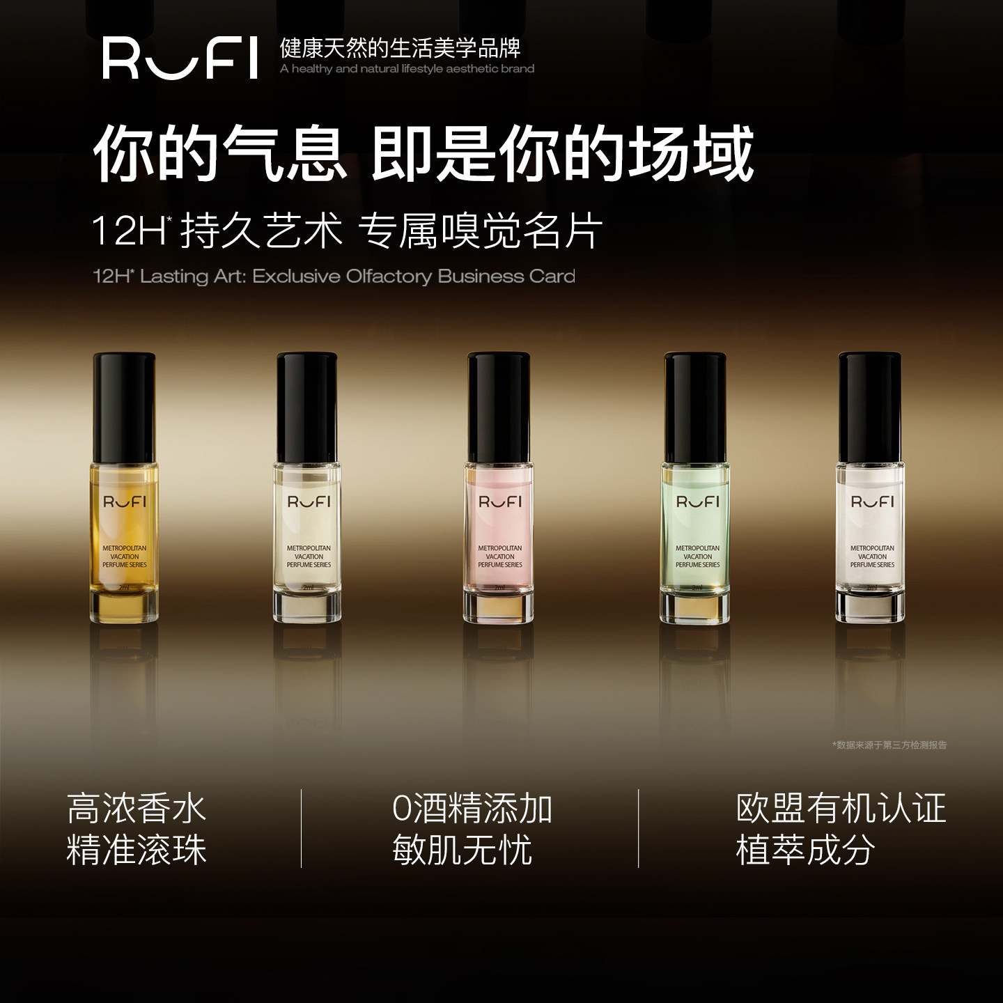 【U先】RUFI滚珠香水2ml植物精油12小时持久留香可涂抹式便携浓香