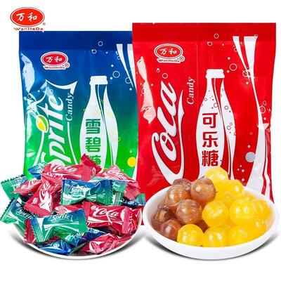 万和可乐雪碧汽水味硬糖口感酸甜袋装网红柠檬味儿童解腻糖果零食