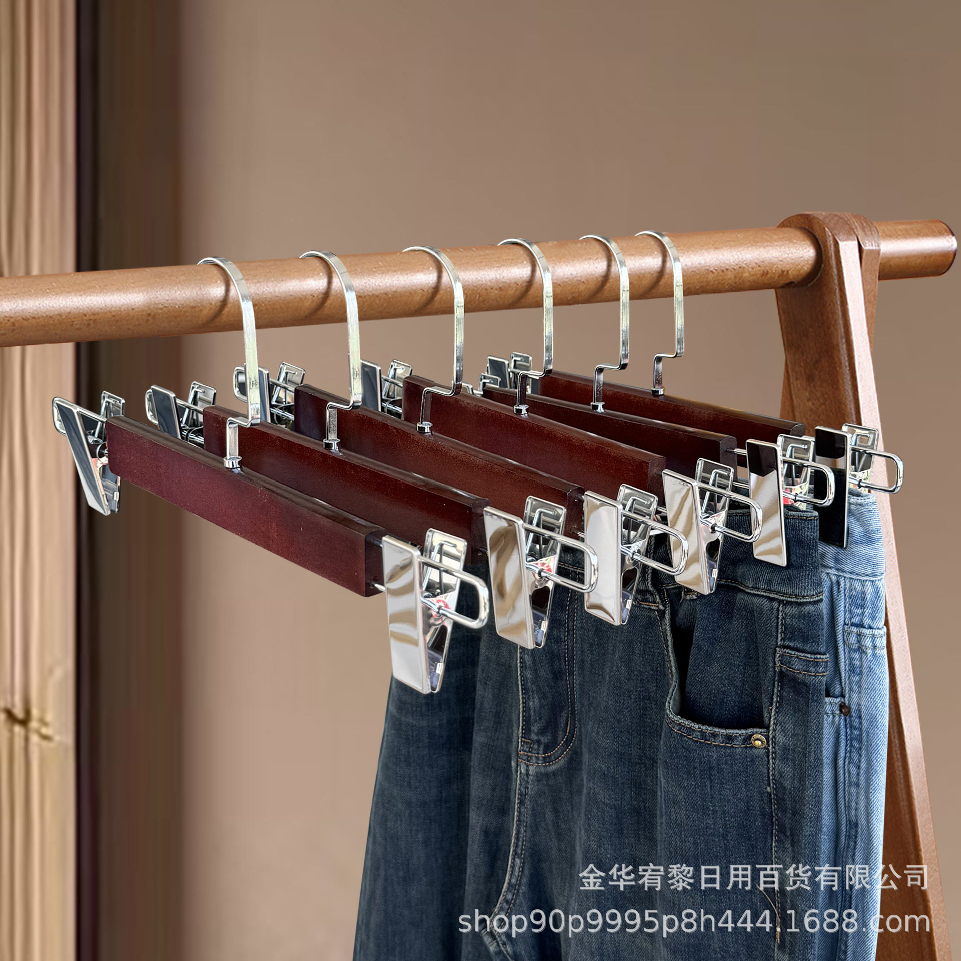服装店专用加厚防滑无痕木衣架女装店衣架子批发家用衣柜衣撑实木