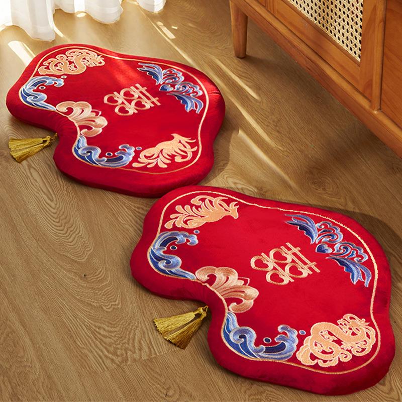 敬茶跪垫结婚一对红色跪拜垫婚礼新娘改口敬酒喜字坐福垫婚庆用品