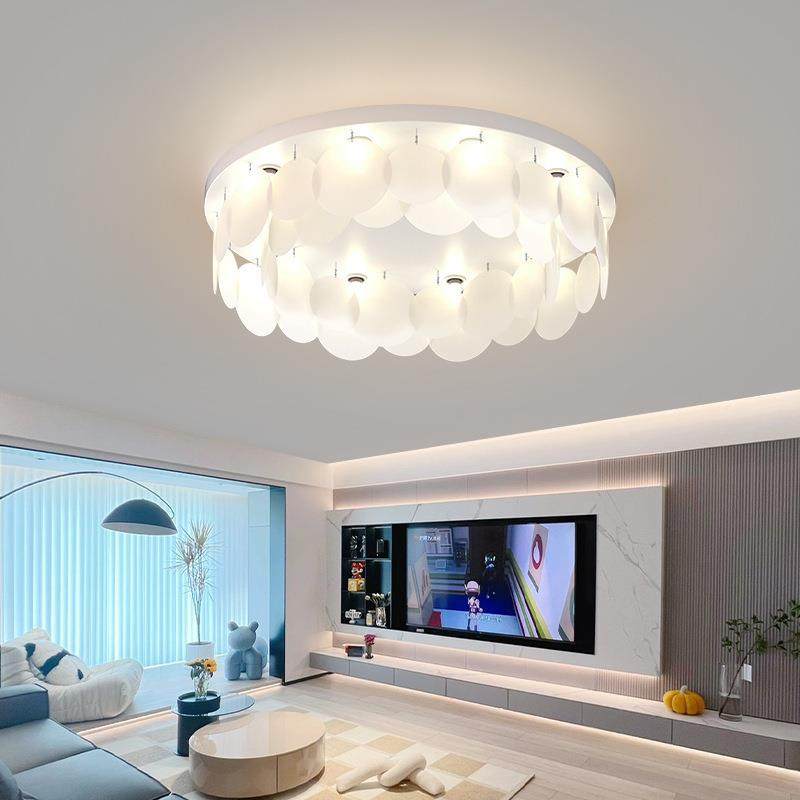 中古奶油贝壳设计客厅灯现代简约温馨浪漫女孩房间卧室护眼吸顶灯,家装灯饰光源,客厅吸顶灯,淘宝优惠券,粉丝福利购,淘宝优惠卷