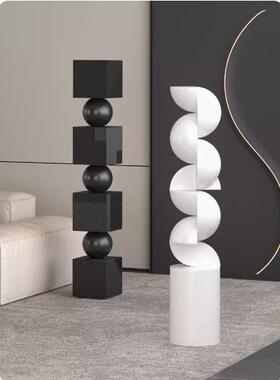 艺贝子无尽之柱落地摆件酒店雕塑售楼处走了玄关空间软装抽象异形
