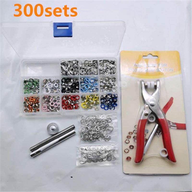 300套彩色5MM气眼+9.5MM空心五爪扣+工具套装 铜纽扣按扣供跨境,纺织面料/辅料/配套,服装纽扣,淘宝优惠券,粉丝福利购,淘宝优惠卷