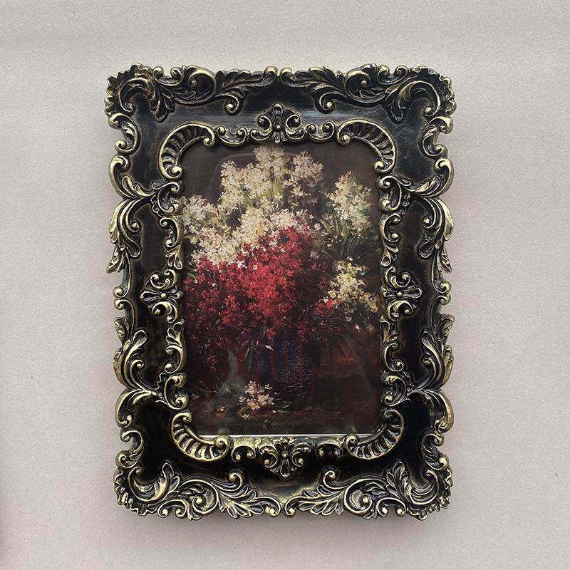 创意欧式复古树脂相框 雕花树脂相框摆台样本房家居装饰品