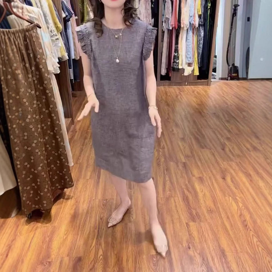 英国coopkoop夏季新款小个子减龄中长款连衣裙宽松显瘦女