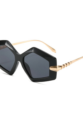 英国coopkoop高级感新款蛇纹腿金属多边形框欧美太阳镜高级时尚