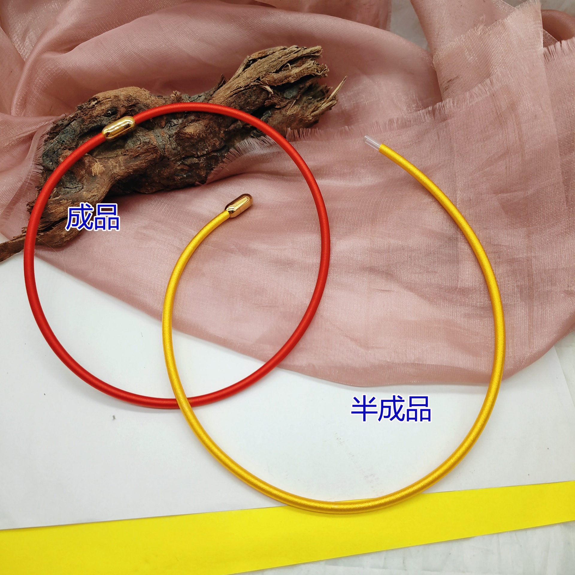 国风china chic 时尚磁吸扣头缠绕线项圈 项链配饰 diy宝宝宫廷风