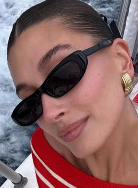 英国coopkoophailey海狸明星欧美复古墨镜女椭圆形太阳镜窄小框