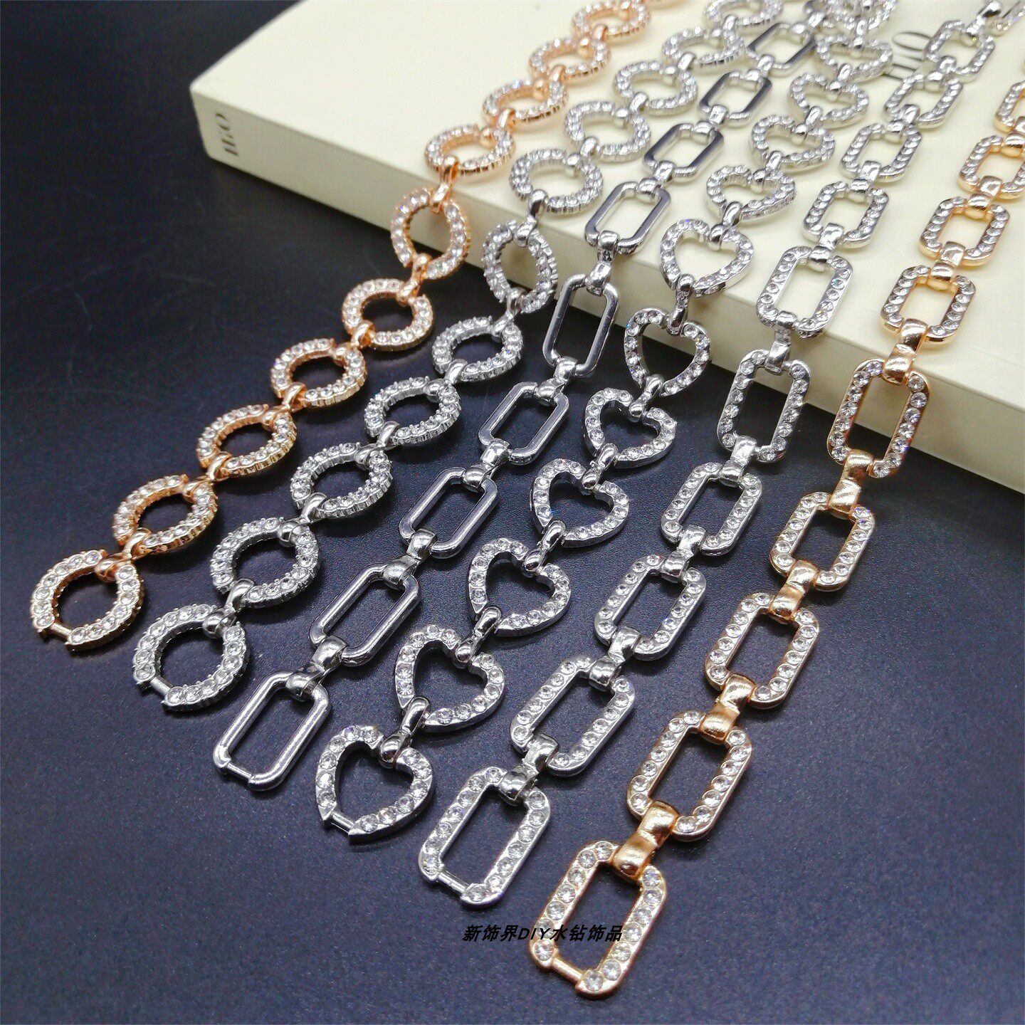 精美合金水钻链条diy多功能手工项链手链吊坠服装链饰品配件材料