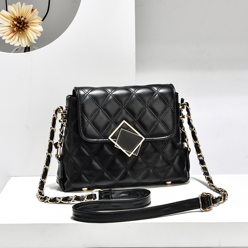 品牌精选轻奢时尚菱格链条小方包