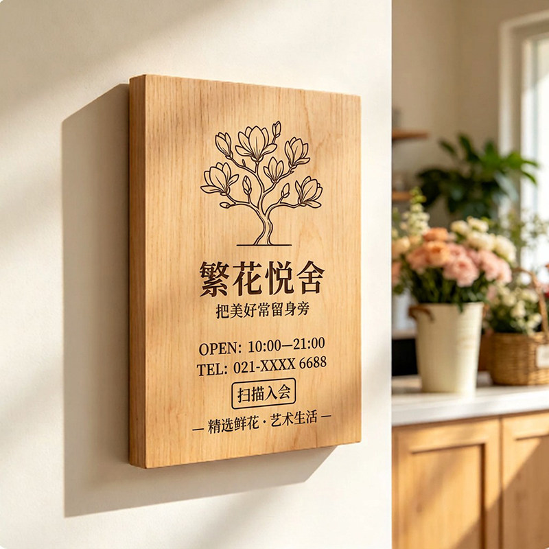 实木广告牌展示牌定制工作室LOGO门牌店铺门头牌匾创意打卡定做