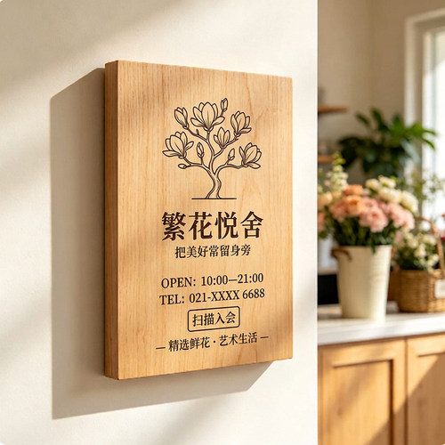 实木广告牌展示牌定制工作室LOGO门牌店铺门头牌匾创意打卡定做