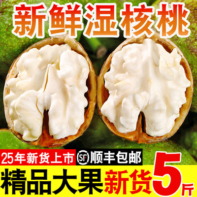 2025年新鲜湿核桃黑桃去青皮老树核桃薄皮孕妇嫩生核桃5斤新货