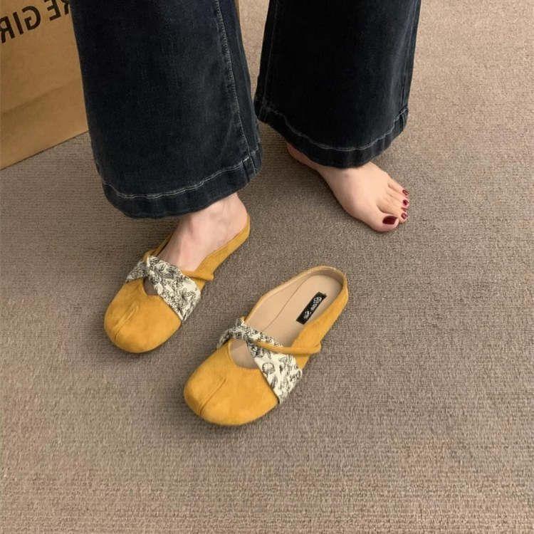 网红平底包头2半拖鞋女夏拖外穿05新款法式玛丽2珍穆勒小MK.12888