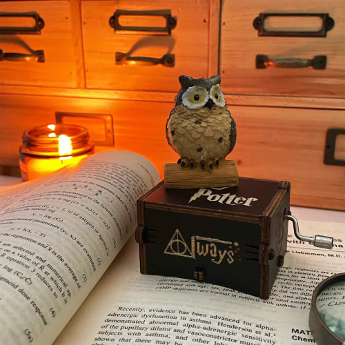 Harry potter music box哈利波特周边手摇小八音盒木制迷你音乐盒