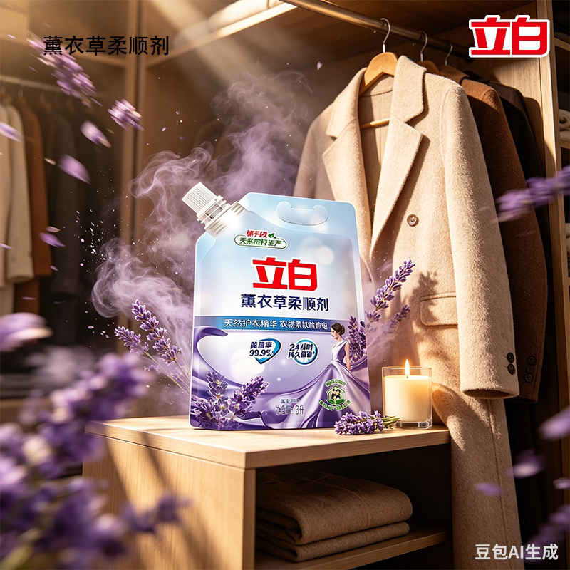 立白薰衣草柔顺剂家用衣物护理液除菌防静电护色护衣官方旗舰店
