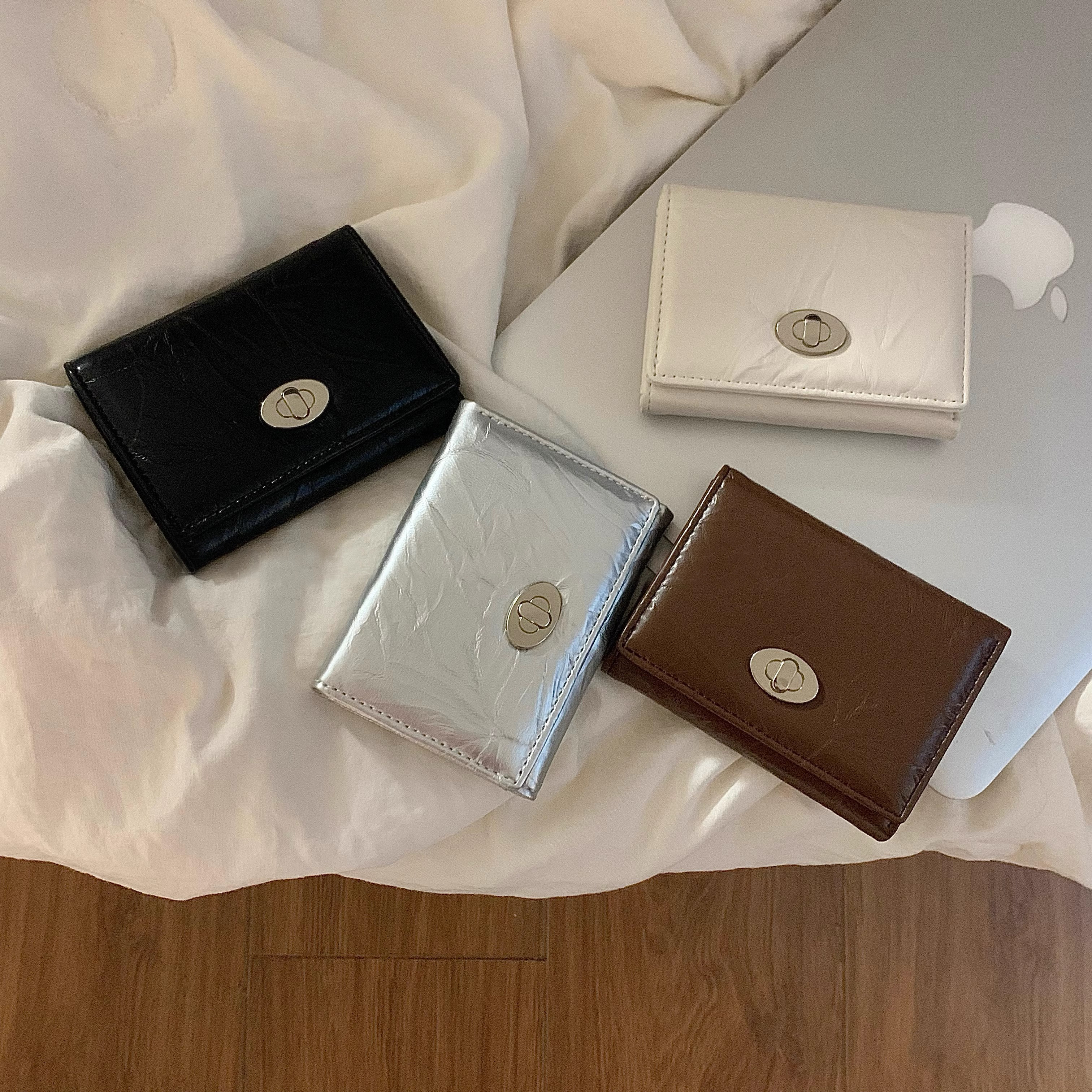 质感绝啦!店主自留简约ins精致耐用便携钱包卡纯色韩学生女短款