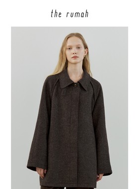 折扣特惠 the rumah经典翻领短款大衣 进口MOON粗纺羊毛廓形外套
