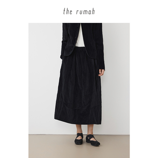 立体剪裁气球伞裙花苞裙半身裙子 金属丝丝绒花苞半裙 the rumah